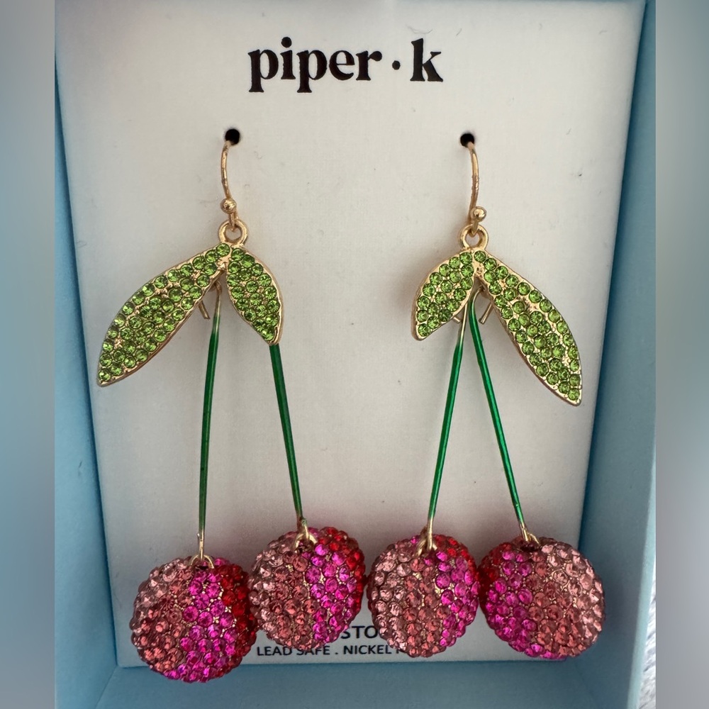 Piper K Cherry Drop Earrings